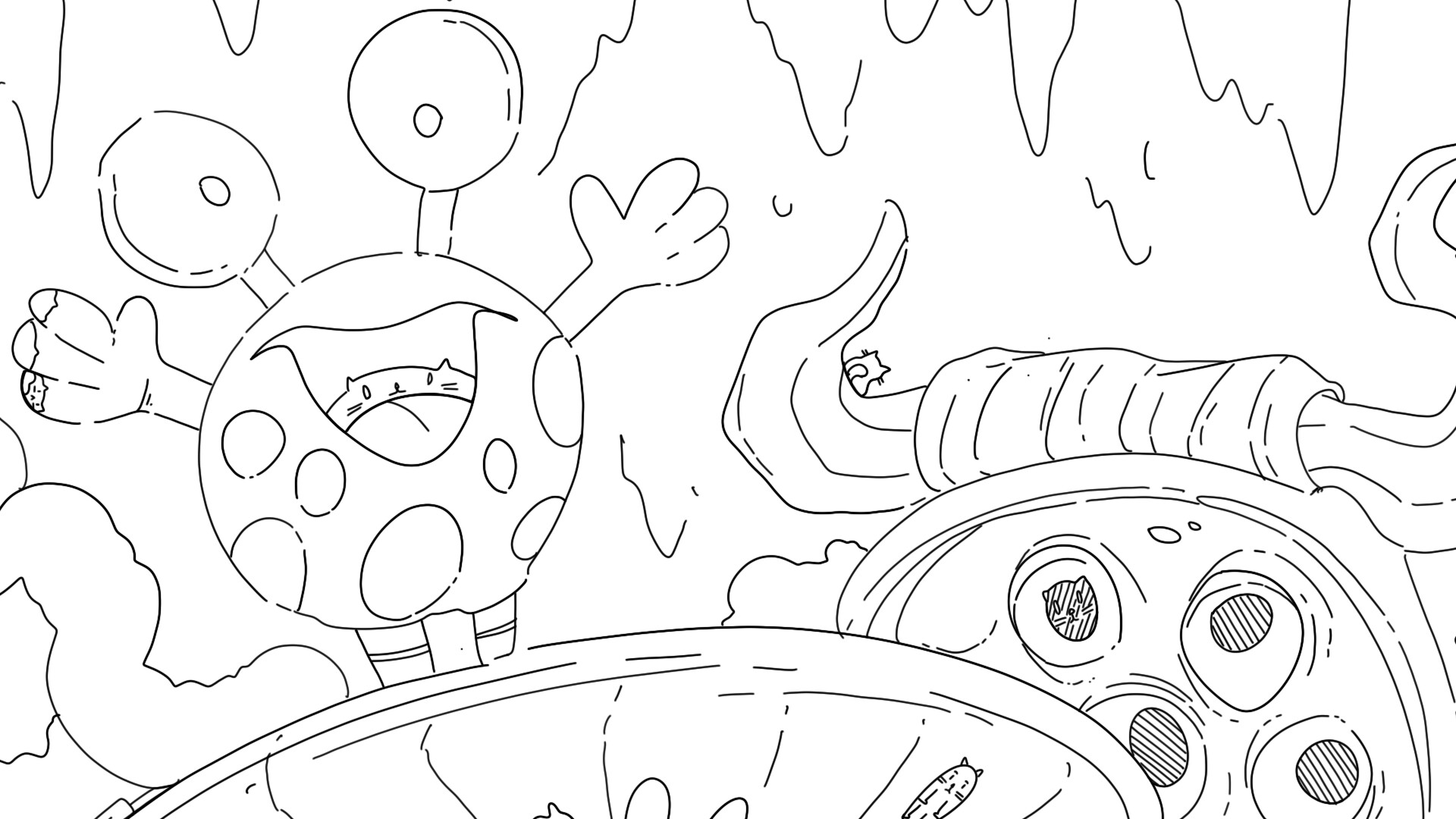 100 Aliens Cats - Artbook official in-game screenshot 1
