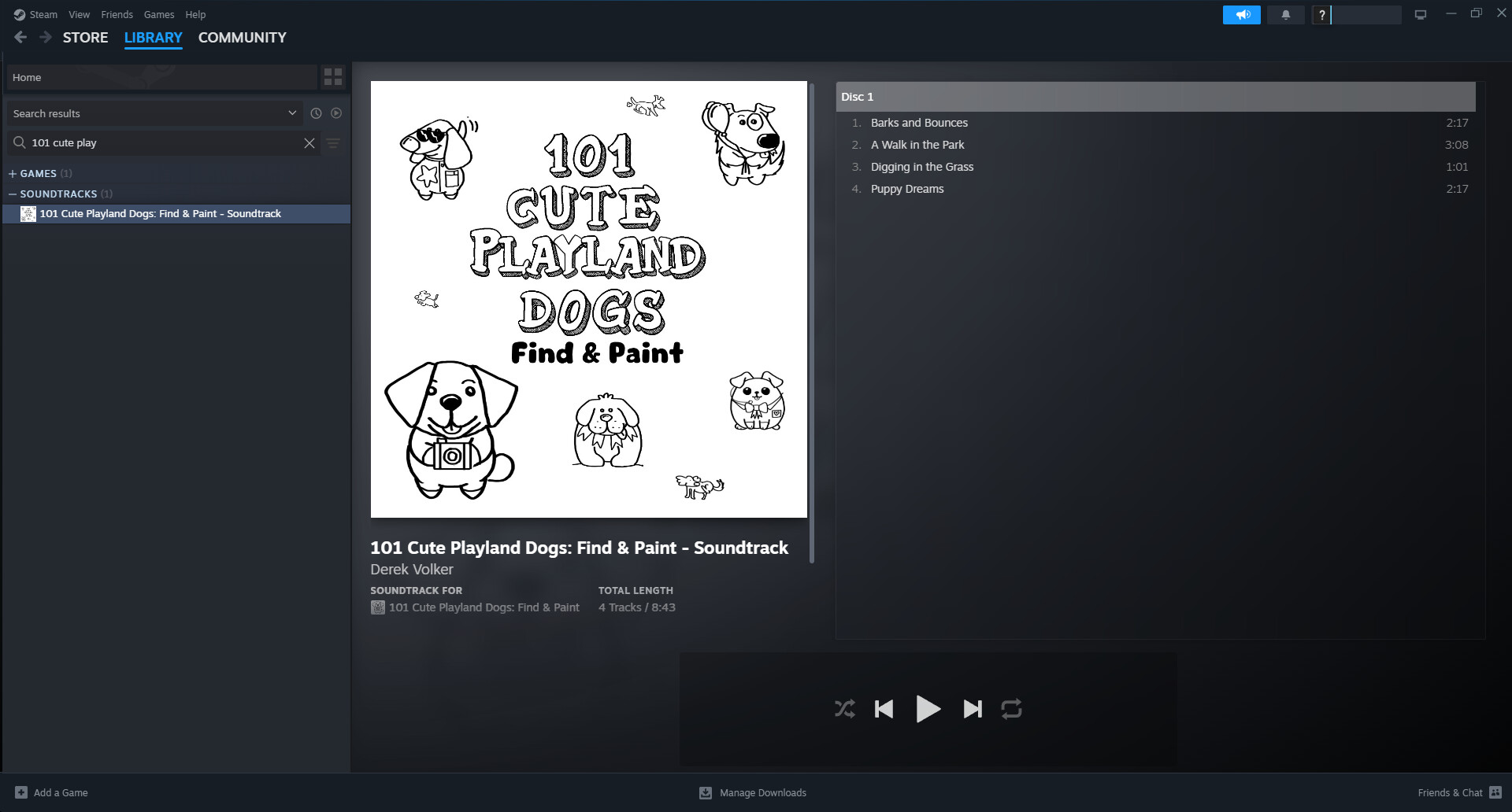 101 Cute Playland Dogs: Find & Paint - Soundtrack official in-game screenshot 1