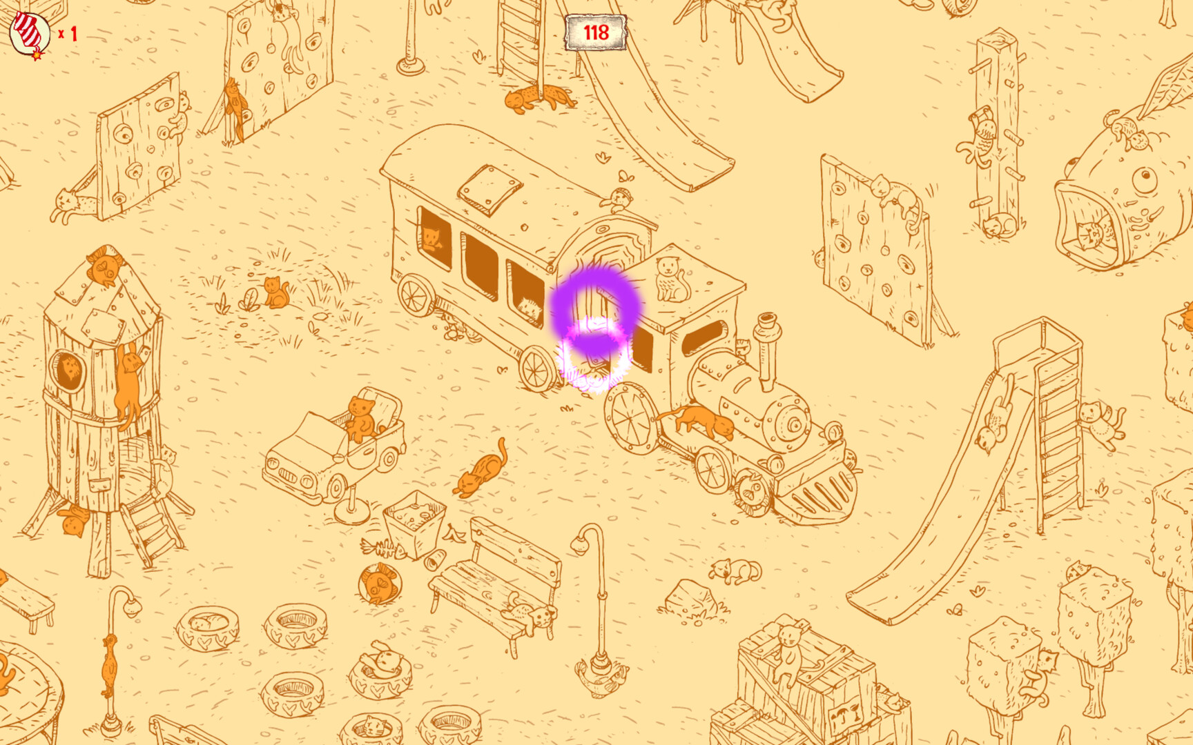 100 hidden Cats : Playground official in-game screenshot 1