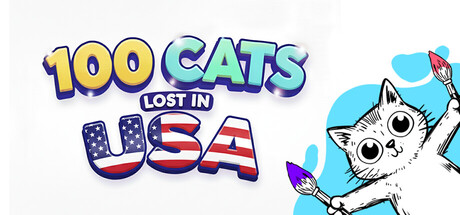 100 Cats Lost In USA Find & Color cover artwork