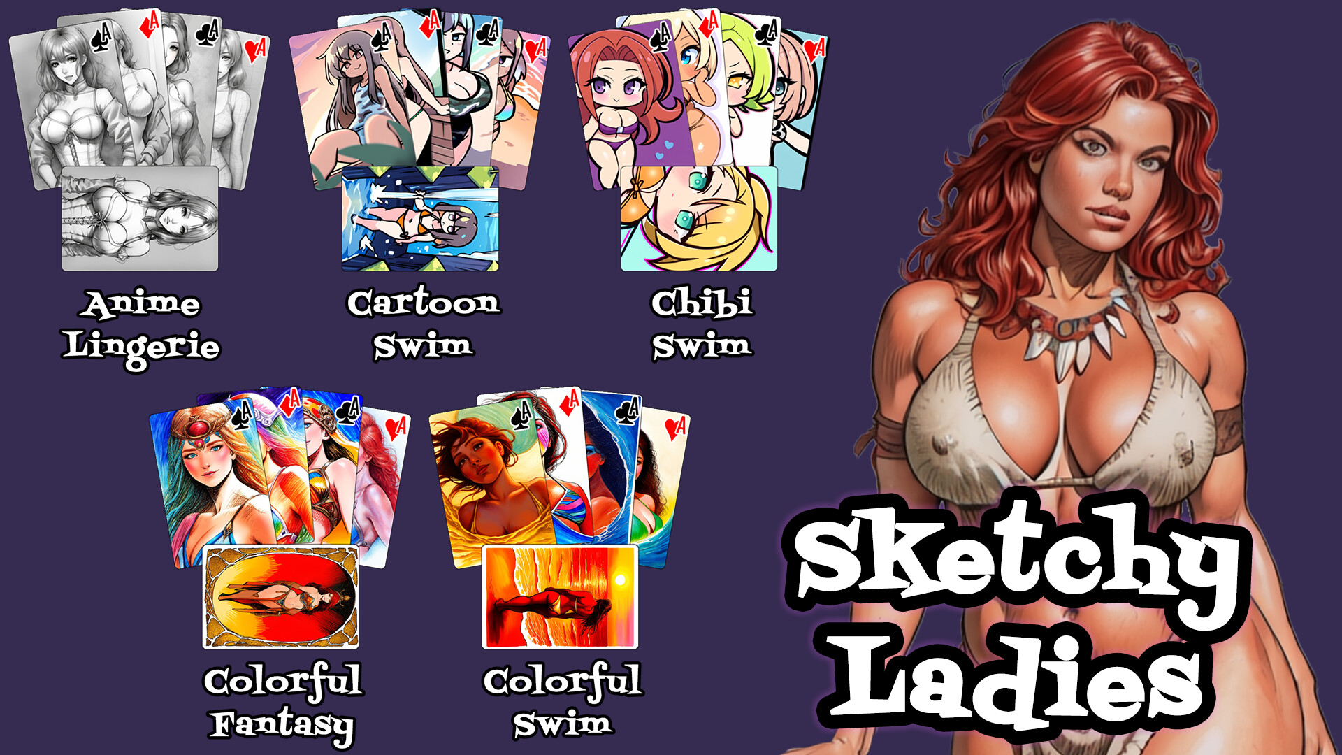 AI Solitaire - Sketchy Ladies official in-game screenshot 1