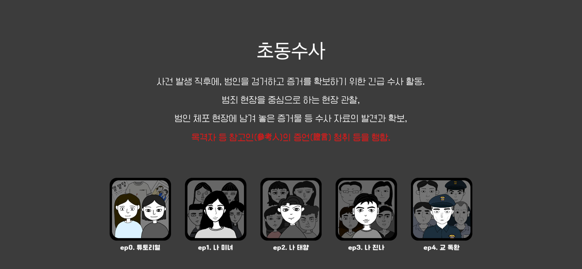 초동수사 추리게임 - 에피소드 3, 4 official in-game screenshot 1